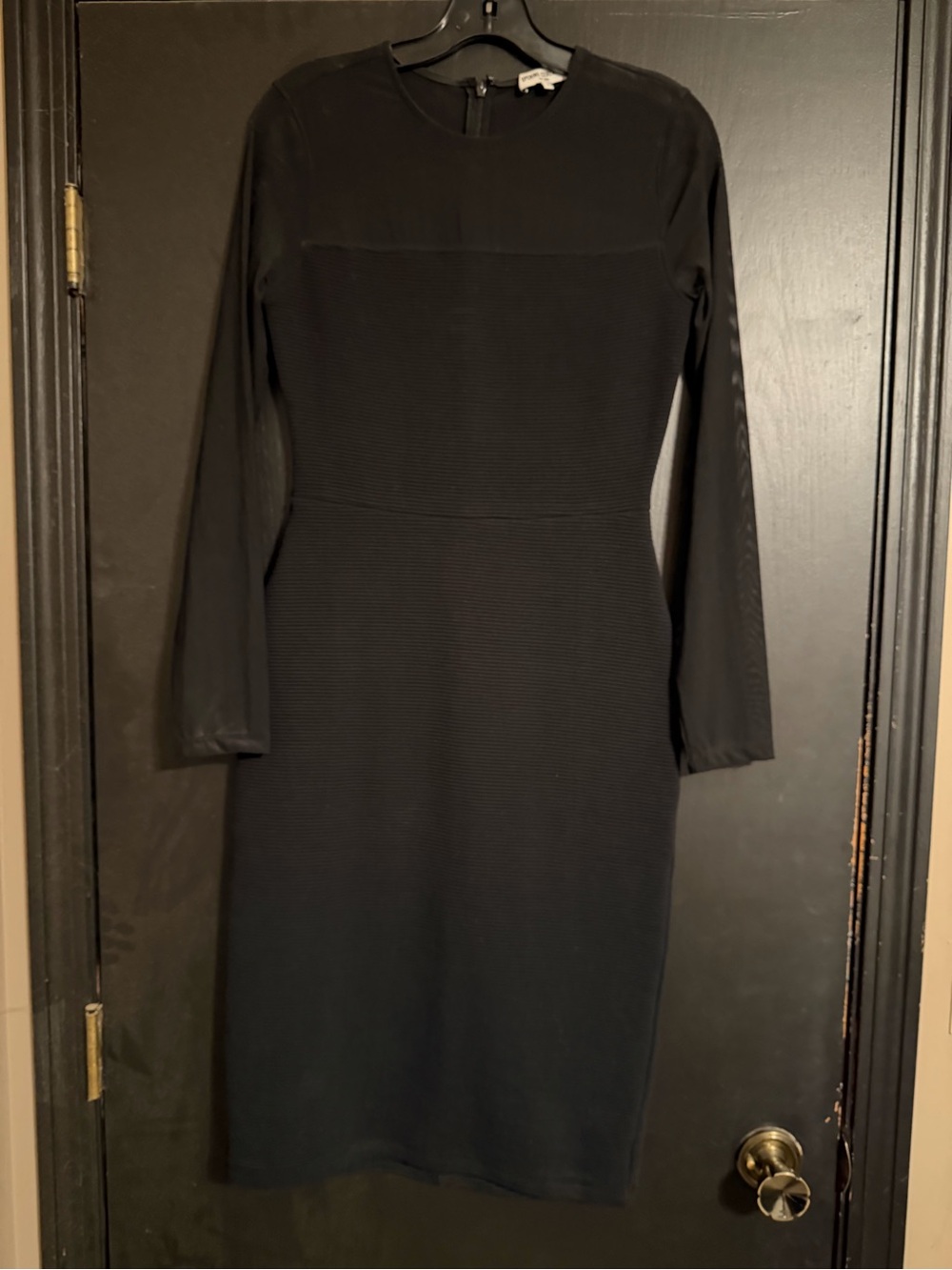 Long sleeve mesh fitted cocktail dress by opening ceremony